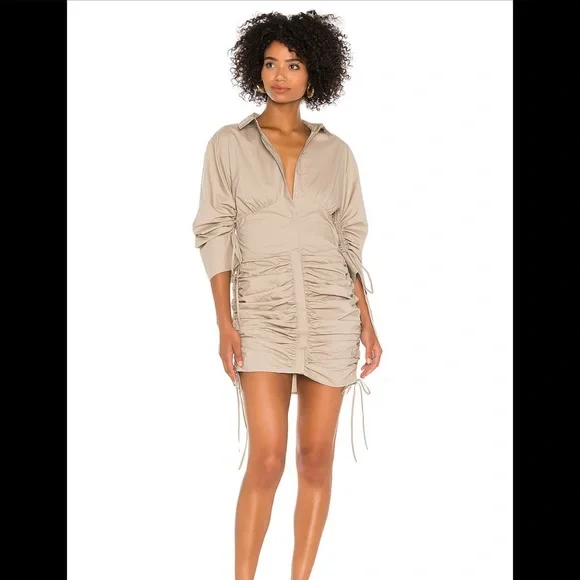 l'academie shirt dress L'Academie Noria Shirt Mini Dress in Bright White